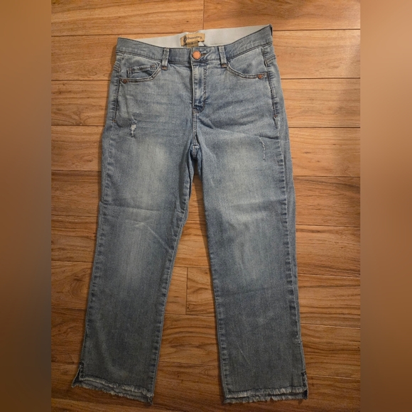 Democracy Denim - Democracy Jeans Womens 8 Light Wash Straight Raw Hem Ab Technology